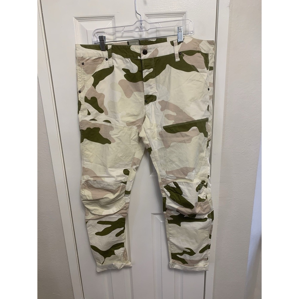 NWT G-Star Raw 3D Regular Tapered Camo Men's Pants Green Brown 38 x 28